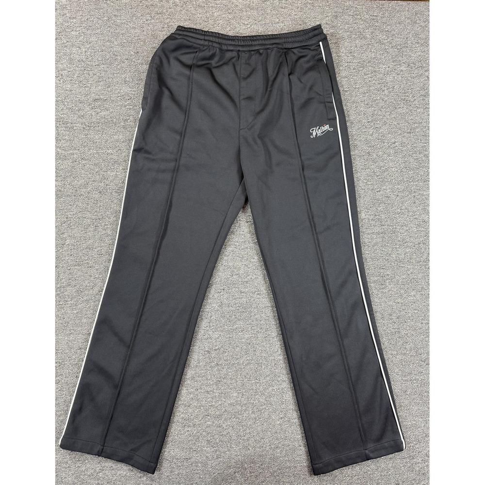 Malbon Pants Mens Small Black‎ Track Golf Side Stripe Elastic Waist Knit